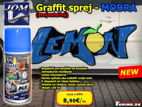 graffiti sprej na auto farba modra