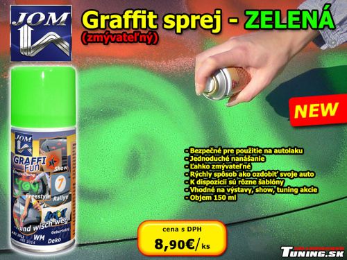 graffiti sprej na auto farba zelena