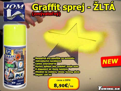 graffiti sprej na auto farba zluta