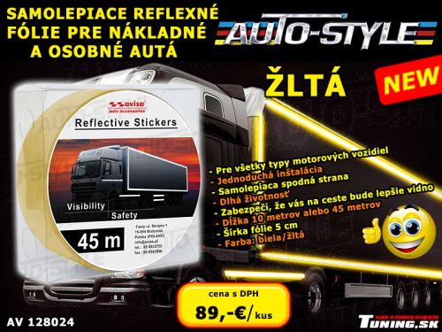 reflexna folia na auto samolepiaca biela 10m autostyle