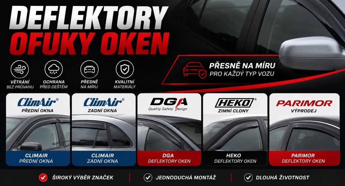 Deflektory a ofuky oken na auto