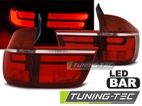 Zadn svtla LED, BMW X5, E70 2007-2010, LED BAR erven/bl