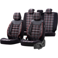 UNI potahy sedadel design Sports materil tkanina, barva ern/ed/erven - 11-ti dln sada (vhodn i pro sedadla s bonmi airbagy)