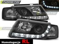 P�edn� sv�tla Volkswagen Passat B5 3B, 1996-2000, LED Daylight, �ern� black + RL atest